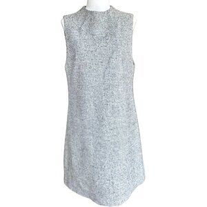 NWT Alice + Olivia Black White Tweed Sleeveless Lined Dress Women's Sz 10